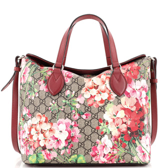 Gucci Signature Fold Over Tote Blooms Print GG Coated Canvas Medium