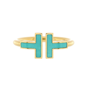 Tiffany & Co. T Wire Ring 18K Yellow Gold with Turquoise
