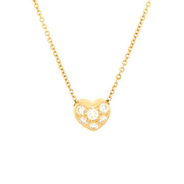 Cartier Heart 6 Diamond Pendant Necklace 18K Yellow Gold with Diamonds