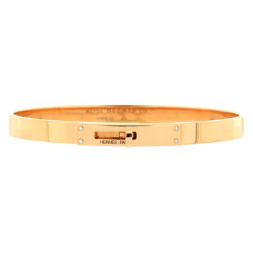 Hermes Kelly Bracelet 18K Rose Gold with 4 Diamonds Small
