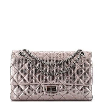 Chanel Metallic Grey/Black Quilted Leather 226 Reissue 2.55 Flap Bag Chanel  | The Luxury Closet