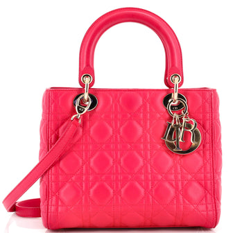 Christian Dior Lady Dior Bag Cannage Quilt Lambskin Medium
