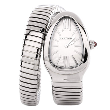 Bvlgari Serpenti Tubogas Single Spiral Quartz Watch Stainless Steel 23