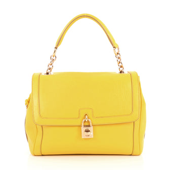 Dolce & Gabbana Miss Bonita Satchel Leather Large Yellow 2199301