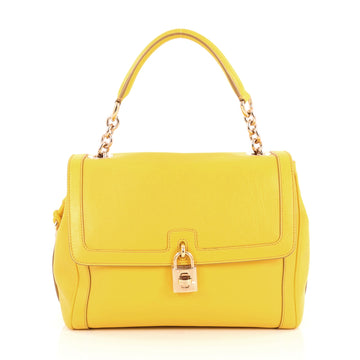 Dolce & Gabbana Miss Bonita Satchel Leather Large Yellow 2199301