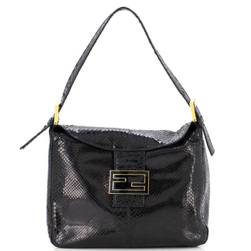 Fendi Round Flap Baguette Python North South