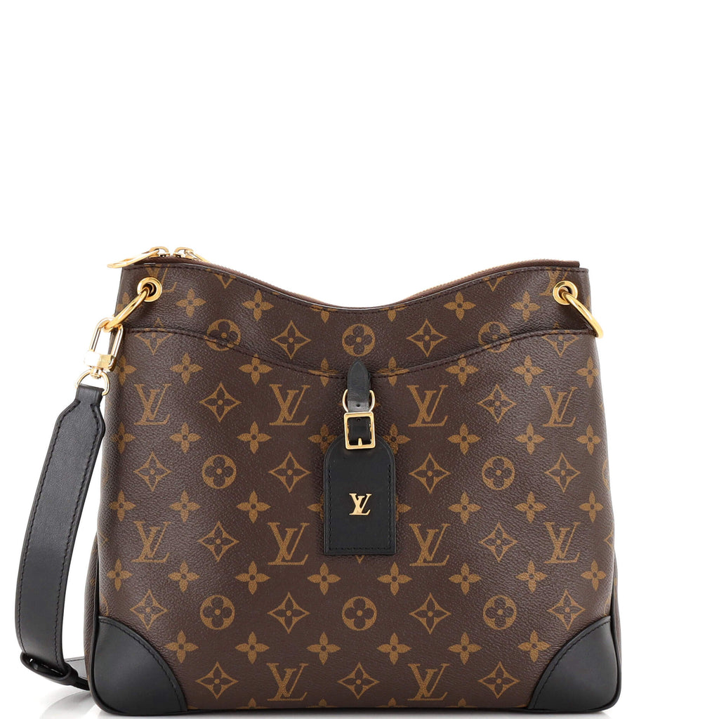 LOUIS VUITTON Odeon NM MM Monogram Canvas Shoulder Bag Black/Brown