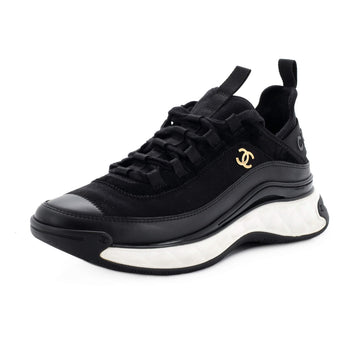 Chanel Women's CC Cap Toe Logo Sneakers Suede and Mixed Fibers