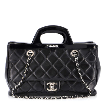 Chanel CC Delivery Tote Quilted Glazed Calfskin Small