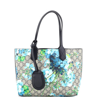Gucci Reversible Tote (Outlet) Blooms Print GG Coated Canvas Small