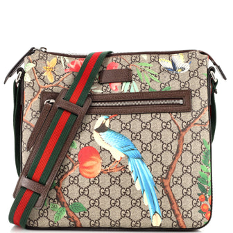 Gucci Front Zip Messenger Tian Print GG Coated Canvas Medium