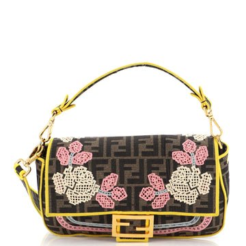 Fendi Baguette NM Bag Embroidered Zucca Canvas Medium
