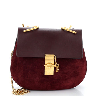 Chloe Drew Crossbody Bag Leather and Suede Small