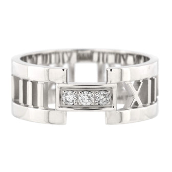 Tiffany & Co. Atlas Open Band Ring 18K White Gold and Diamonds