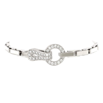 Cartier Agrafe Chain Link Bracelet 18K White Gold and Diamonds