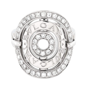 Bvlgari Astrale Cerchi Shield Ring 18K White Gold with Diamonds