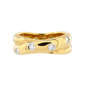Tiffany & Co. Etoile Twist Band Ring 18K Yellow Gold and Platinum with Diamonds