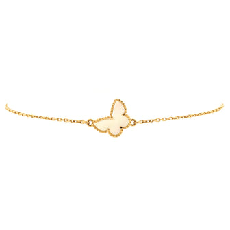 Van Cleef & Arpels Sweet Alhambra Butterfly Bracelet 18K Yellow Gold and Mother of Pearl
