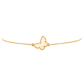 Van Cleef & Arpels Sweet Alhambra Butterfly Bracelet 18K Yellow Gold and Mother of Pearl