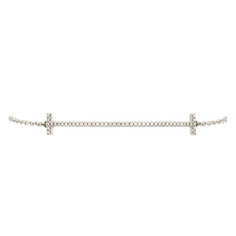 Tiffany & Co. T Smile Chain Bracelet 18K White Gold with Diamonds Medium