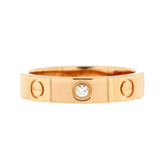 Cartier Love Wedding Band 1 Diamond Ring 18K Rose Gold with Diamond