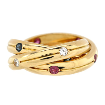 Cartier Constellation Trinity Ring 18K Yellow Gold with Diamond, Sapphire and Ruby Medium
