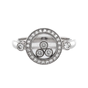 Chopard Happy 3 Floating Diamonds Circle Ring 18K White Gold with Diamonds