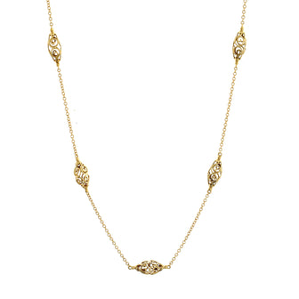 Tiffany & Co. Paloma Picasso Scroll 7 Station Necklace 18K Yellow Gold