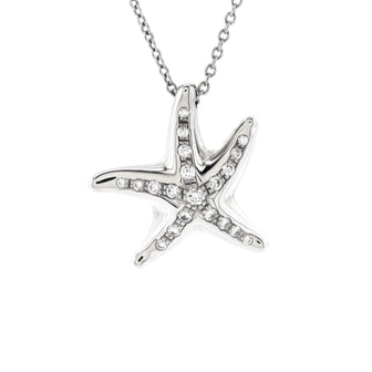 Tiffany & Co. Elsa Peretti Starfish Pendant Necklace Platinum with Diamonds