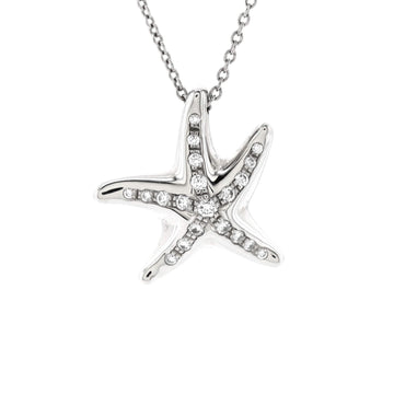 Tiffany & Co. Elsa Peretti Starfish Pendant Necklace Platinum with Diamonds