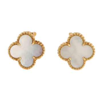 Van Cleef & Arpels Vintage Alhambra Earrings 18K Yellow Gold and Mother of Pearl