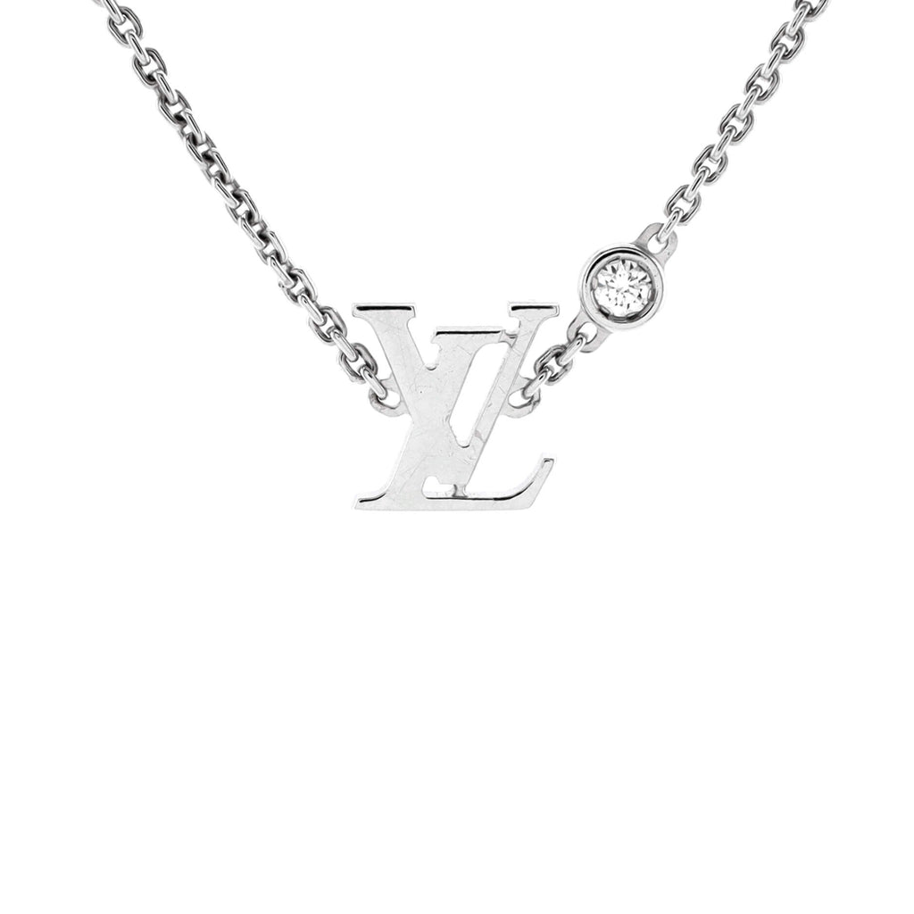 Louis Vuitton Idylle Blossom LV Pendant Necklace 18K White Gold