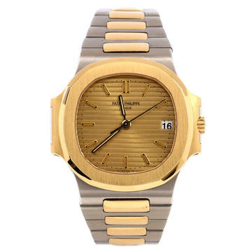 Patek Philippe Nautilus 3800 Automatic Watch Stainless Steel and Yellow Gold 37