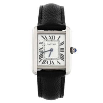 Cartier Tank Solo Quartz Watch Stainless Steel and Leather 24