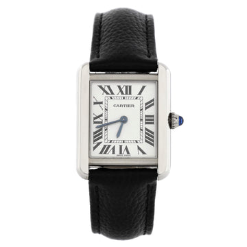 Cartier Tank Solo Quartz Watch Stainless Steel and Leather 24