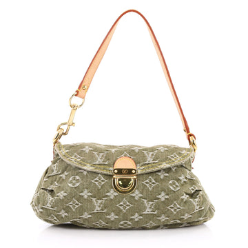 Louis Vuitton Pleaty Handbag Denim Mini Green 2200401