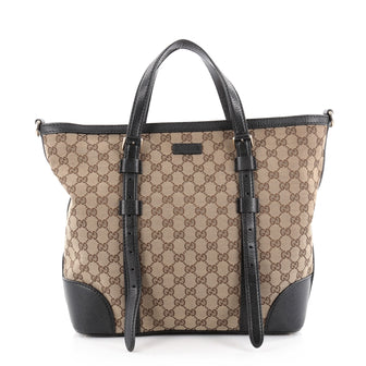Gucci Convertible Belted Tote GG Canvas with Leather Medium Brown