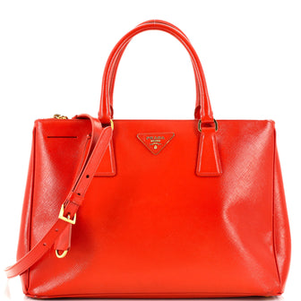 Prada Double Zip Lux Tote Saffiano Leather Medium