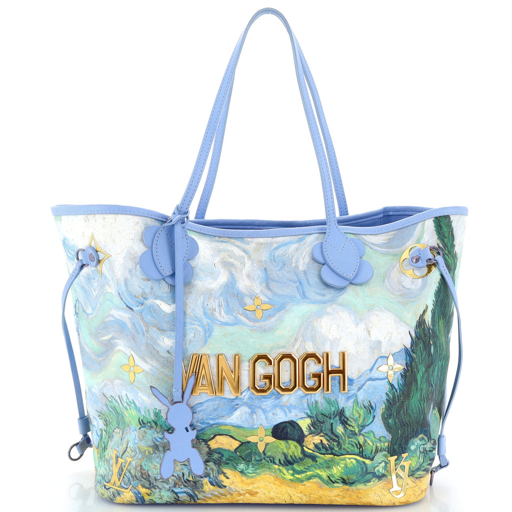 Louis Vuitton Neverfull NM Tote Limited Edition Jeff Koons Van Gogh Print  Canvas MM Blue 2201051