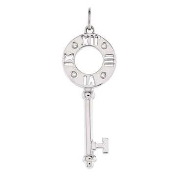 Tiffany & Co. Atlas Pierced Key Pendant Pendant & Charms 18K White Gold with Diamonds