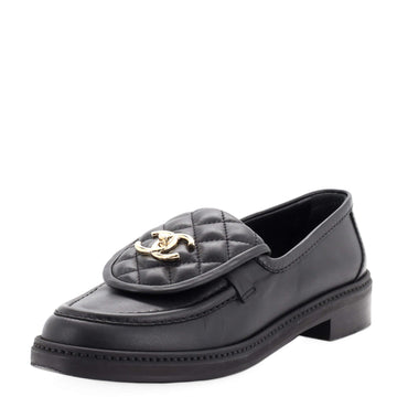 Chanel Women's CC Loafers Quilted Leather
