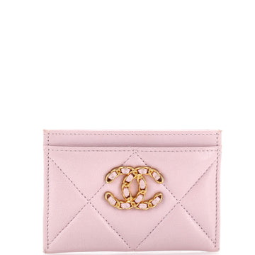 Chanel 19 Card Holder Quilted Leather