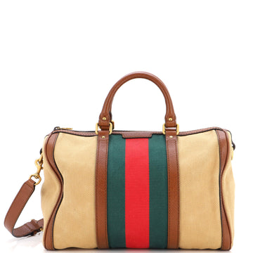 Gucci Vintage Web Boston Bag Canvas Medium