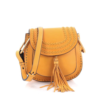 Chloe Hudson Handbag Whipstitch Leather Small Yellow