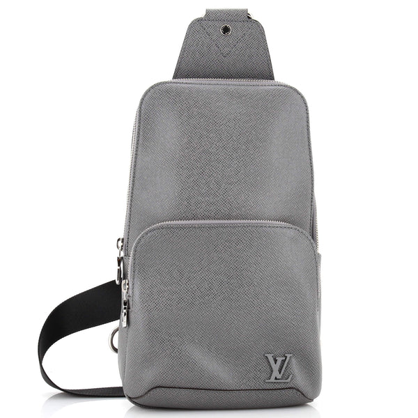Louis Vuitton Sling Black Leather Backpack Men Taiga Leather