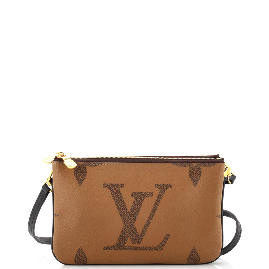 Louis Vuitton Monogram Double Zip Pochette 2022-23FW, Brown