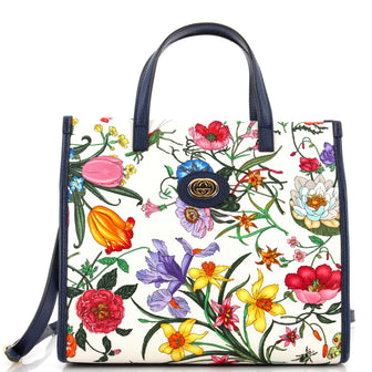 Gucci Convertible Tote Flora Canvas Medium