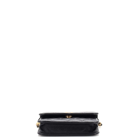 Chanel Pearl Crush Flap Clutch with Chain Quilted Lambskin Mini Black ...