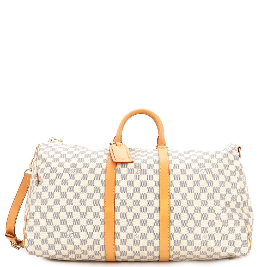 louis vuitton white checkered handbag
