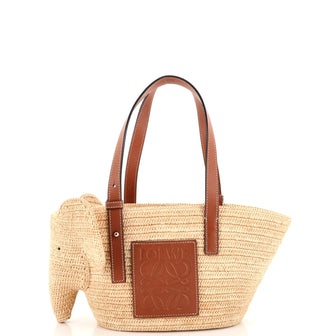 Loewe Elephant Basket Tote Raffia Small
